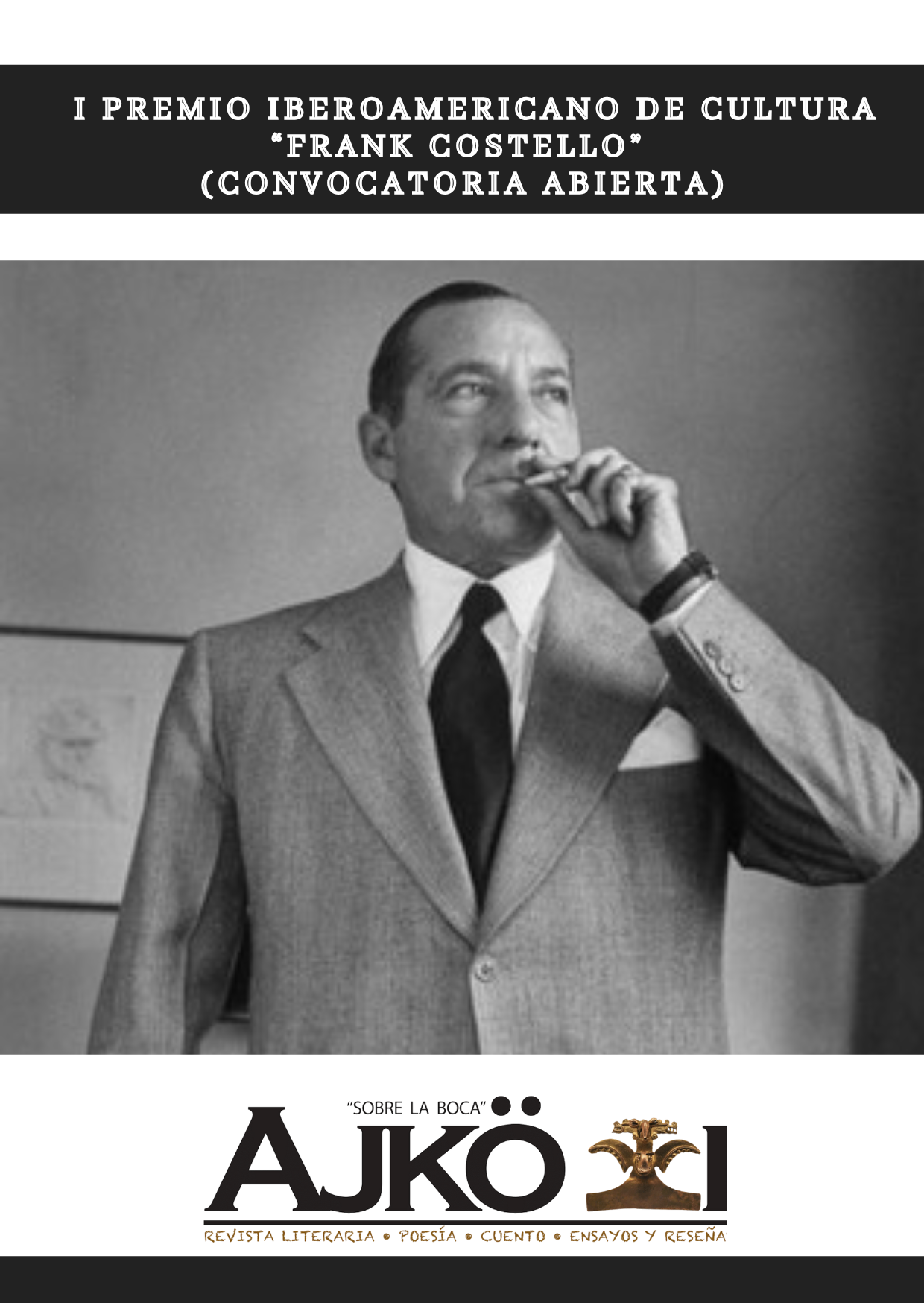 I PREMIO IBEROAMERICANO DE CULTURA “FRANK COSTELLO”  (CONVOCATORIA ABIERTA)